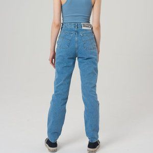 Ragged Priest Cougar Mom Jean- Light Blue Cropped Raw Hem Size 28